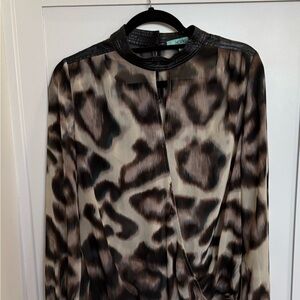Karlie Black and Brown Patterned Top Size M